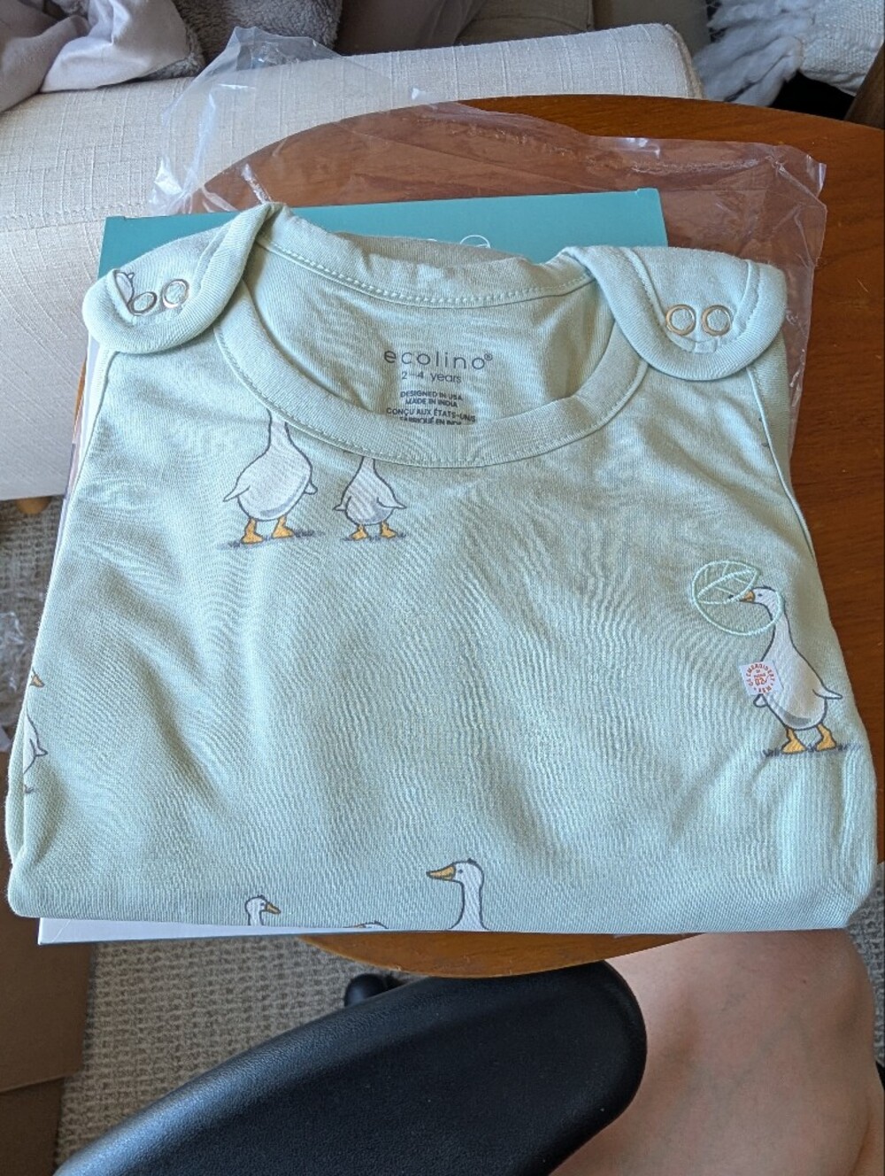 NWT Woolino Ecolino® Adjustable Toddler Sleep Bag, Organic Cotton, 2-4Y - Picture 3 of 3